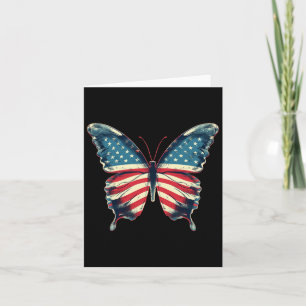 Cartão Bandeira Dos EUA Borboleta Vintage Fofo Americana 