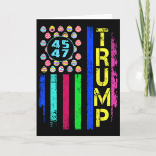 Cartão Bandeira Dos EUA Com Ovos Engraçado Trump 45 47 Di