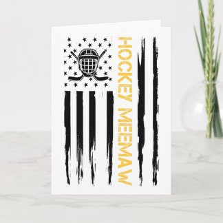Cartão Bandeira dos EUA do jogador de hóquei Meemaw de hó