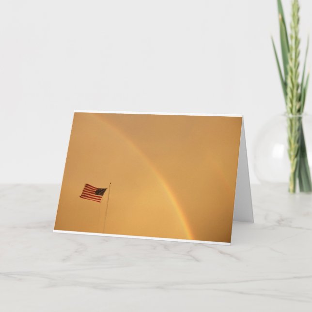 Cartão Bandeira e arco-íris dos EUA (cartão) (Frente)