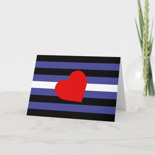 Cartão Bandeira e Coração do Orgulho de Couro (Frente)