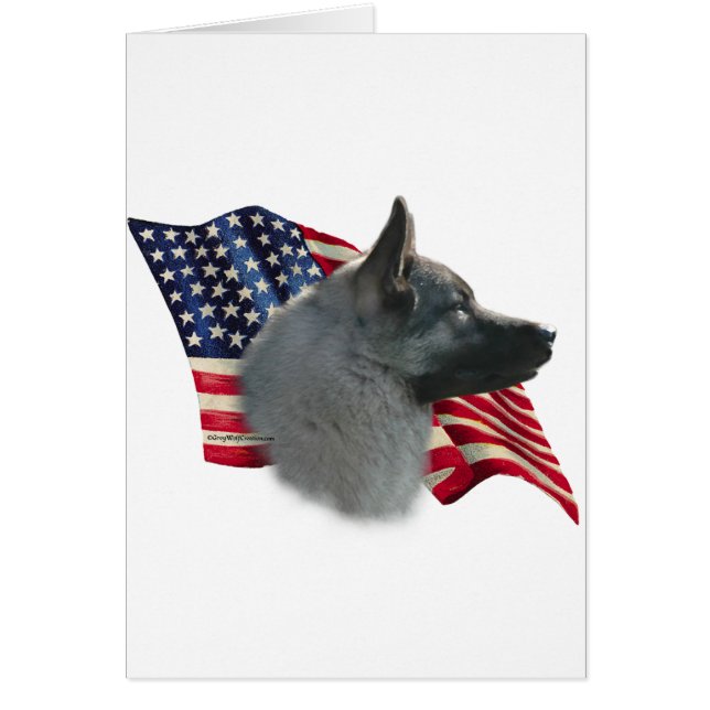 Cartão Bandeira Elkhound Norueguesa (Frente)