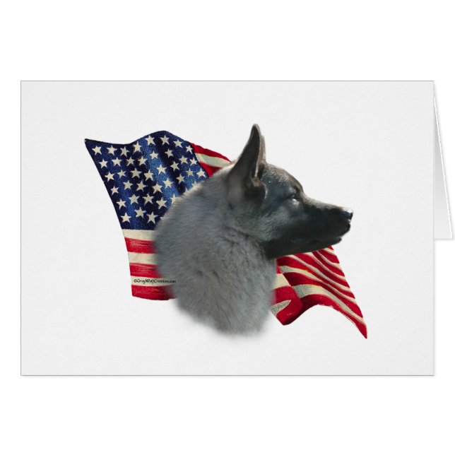 Cartão Bandeira Elkhound Norueguesa (Frente Horizontal)