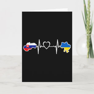 Cartão Bandeira Eslovaca Ucraniana - Eslováquia Ucrânia C