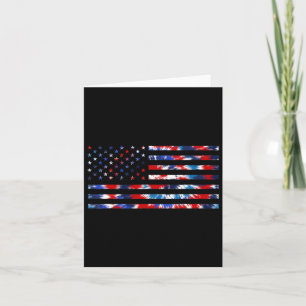 Cartão Bandeira EUA Meninos Tie Dye Bandeira Americana 4 