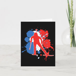 Cartão Bandeira França Biathlonista - Francês Biathlon 1