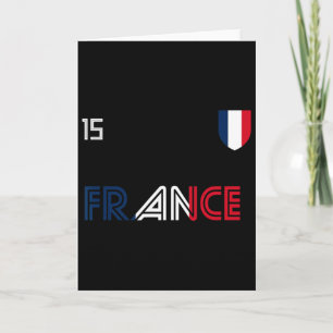 Cartão Bandeira Francesa de Futebol Retro da França 