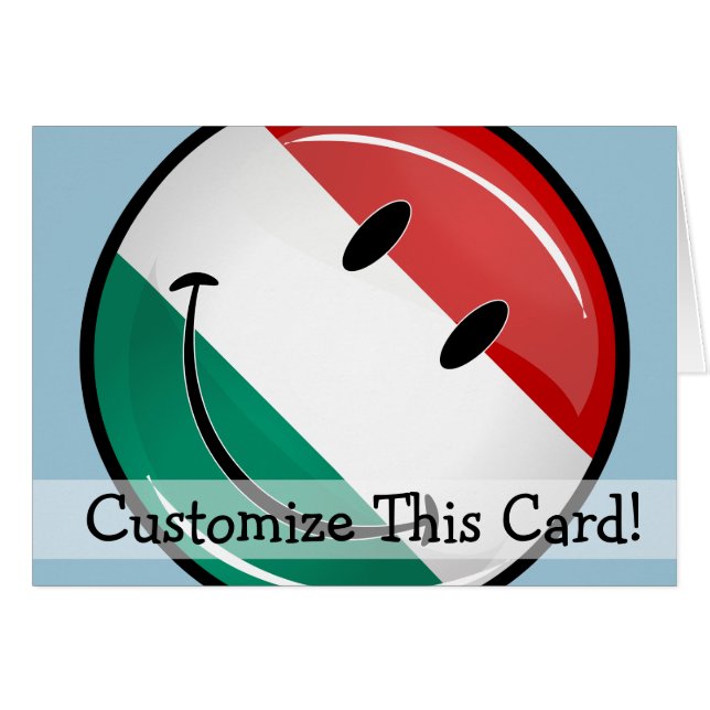 Cartão Bandeira húngara de sorriso (Frente Horizontal)