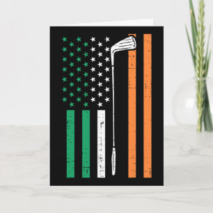 Cartão Bandeira Irlandesa dos EUA de Golfe Vintage St Pat