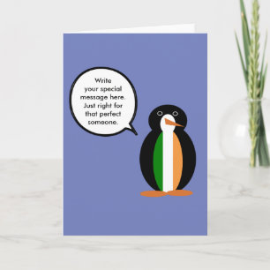 Cartão Bandeira Irlandesa Sra. Pinguim Fala