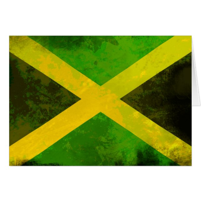 Cartão bandeira jamaica - raízes reggae (Frente Horizontal)