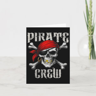 Cartão Bandeira Jolly Roger e Caveira Cruzada da Tripulaç