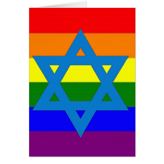 Cartão Bandeira judaica do orgulho gay (Frente)