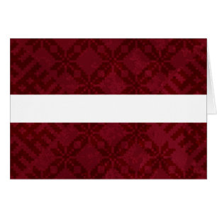 Cartão Bandeira letão com teste padrão de Auseklis