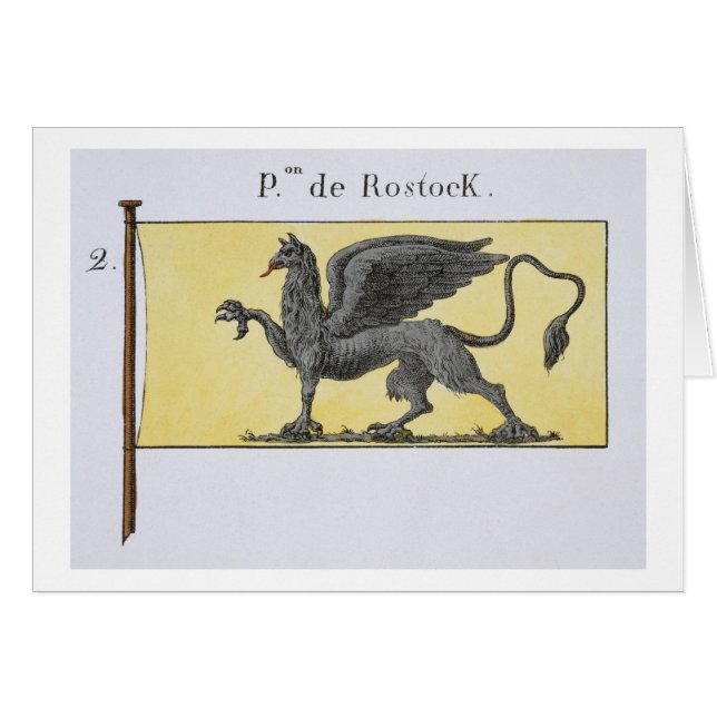 Cartão Bandeira marítima com o emblema do grifo que (Frente Horizontal)