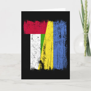 Cartão Bandeira Meio Emirados Árabes Unidos Ucrânia Patri