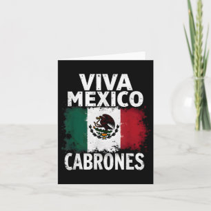 Cartão Bandeira Mexicana Viva Cabrones