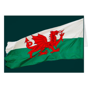 Cartão Bandeira nacional de Wales, o dragão vermelho