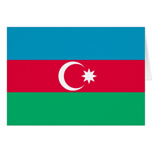 Cartão Bandeira Nacional do Azerbaijão (Frente horizontal)