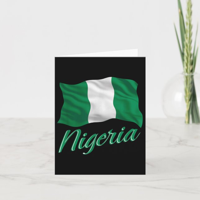 Cartão Bandeira Nigeriana Da Nigéria África Homens Mulher (Frente)