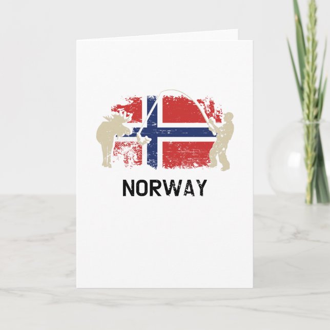 Cartão Bandeira Norueguesa Bandeira da Noruega (Frente)