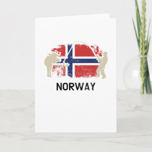 Cartão Bandeira Norueguesa Bandeira da Noruega