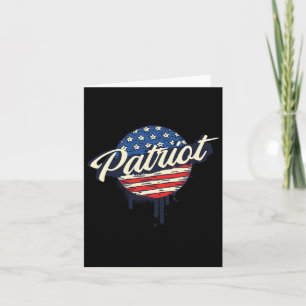 Cartão Bandeira Patriota Americana Vintage Estrelas E Lis