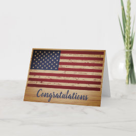 Cartão Bandeira Patriótica Americana do Soldado Militar