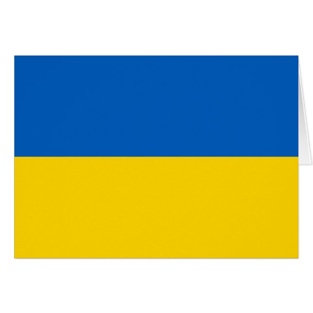 Cartão Bandeira Patriótica da Ucrânia (Frente Horizontal)