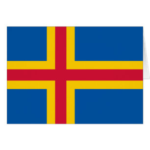 Cartão Bandeira Patriótica das Ilhas Åland