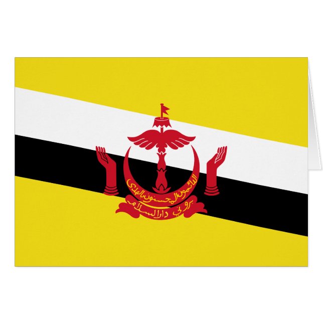 Cartão Bandeira Patriótica de Brunei (Frente Horizontal)