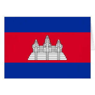 Cartão Bandeira patriótica de Cambodia