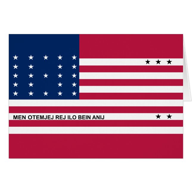 Cartão Bandeira Patriótica do Atol Bikini (Frente Horizontal)