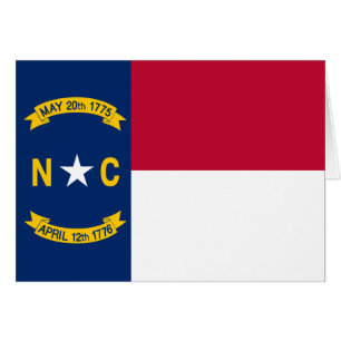 Cartão Bandeira patriótica do estado de North Carolina