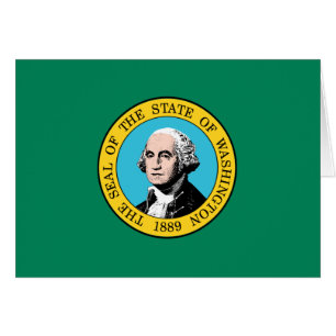 Cartão Bandeira patriótica do estado de Washington