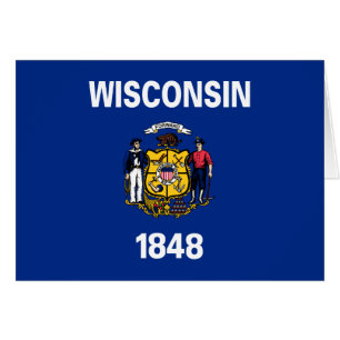 Cartão Bandeira patriótica do estado de Wisconsin
