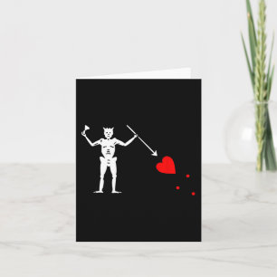 Cartão Bandeira Pirata Barba Negra Jolly Roger Esqueleto 