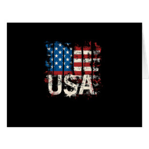 Cartão Bandeira Retro-Americana EUA 4 de julho
