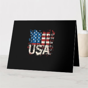 Cartão Bandeira Retro-Americana EUA 4 de julho