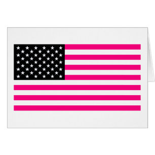 Cartão bandeira rosa americana