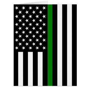 Cartão Bandeira Thin Green Line: Veteranos Militares Patr