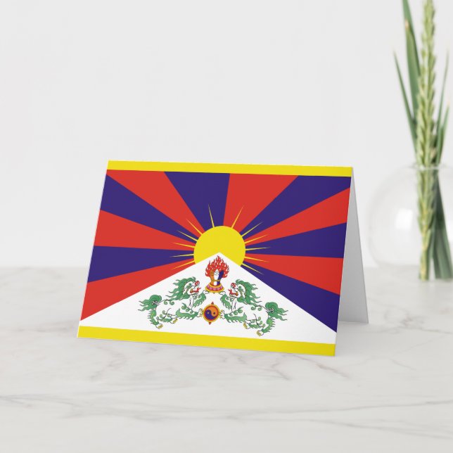 Cartão Bandeira tibetana (Frente)