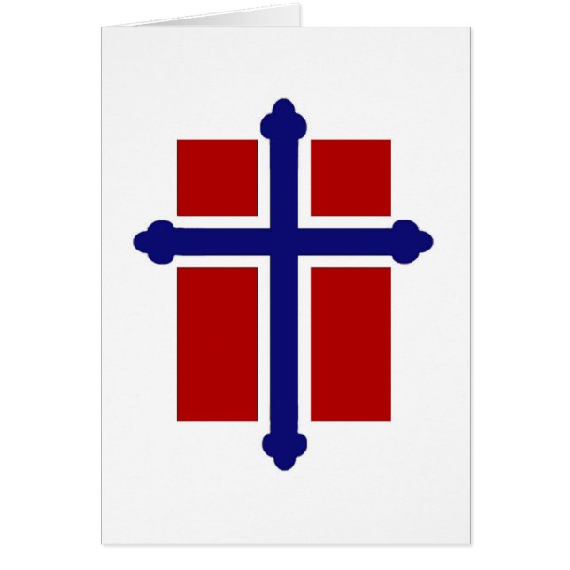 Cartão Bandeira transversal norueguesa (Frente)