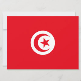 Cartão Bandeira Tunisina (Tunísia) (Crescente Islâmica)