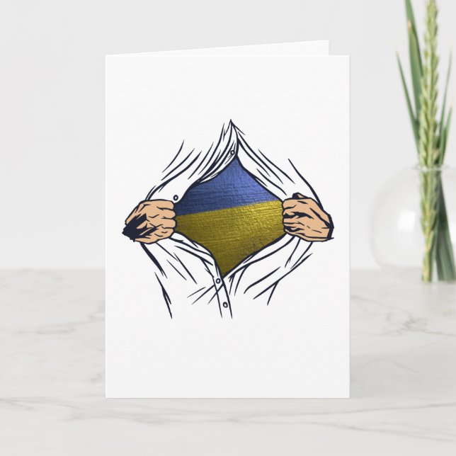 Cartão Bandeira Ucraniana (Frente)