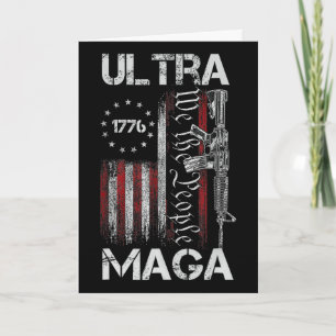 Cartão Bandeira Vintage dos EUA Ultra Mega Arma EUA 4 de