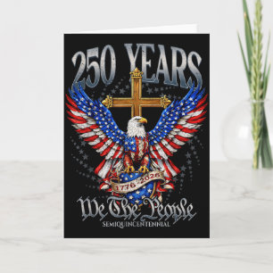Cartão Bandeira Vintage Eagle EUA 250 Anos 1776-2026 250º
