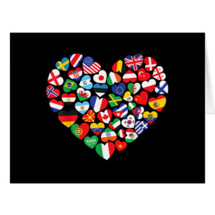 Cartão Bandeiras de países de bandeira internacional mund