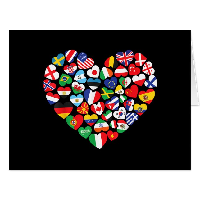 Cartão Bandeiras de países de bandeira internacional mund (Frente horizontal)