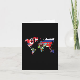Cartão Bandeiras Dos Países Da Internação Do Mapa Mundial